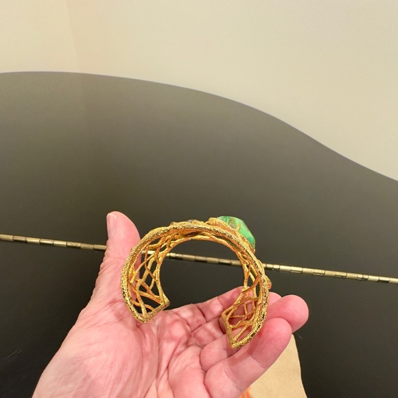 RARE Bohemian Luxury authentic Alexis Bittar Gemstone Statement Cuff/Bracelet - Picture 11 of 17